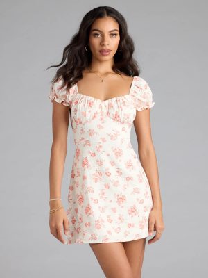Floral Bliss A-Line Bow Mini Dress