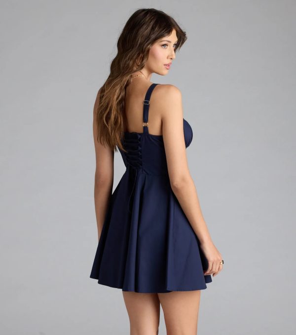 Ray Of Beauty Lace-Up Corset Skater Dress - Image 8