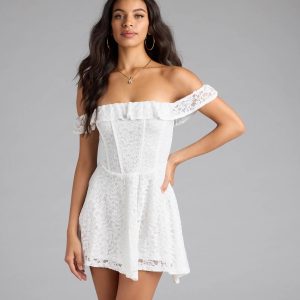 Sweet And Sultry Corset Lace Skater Dress