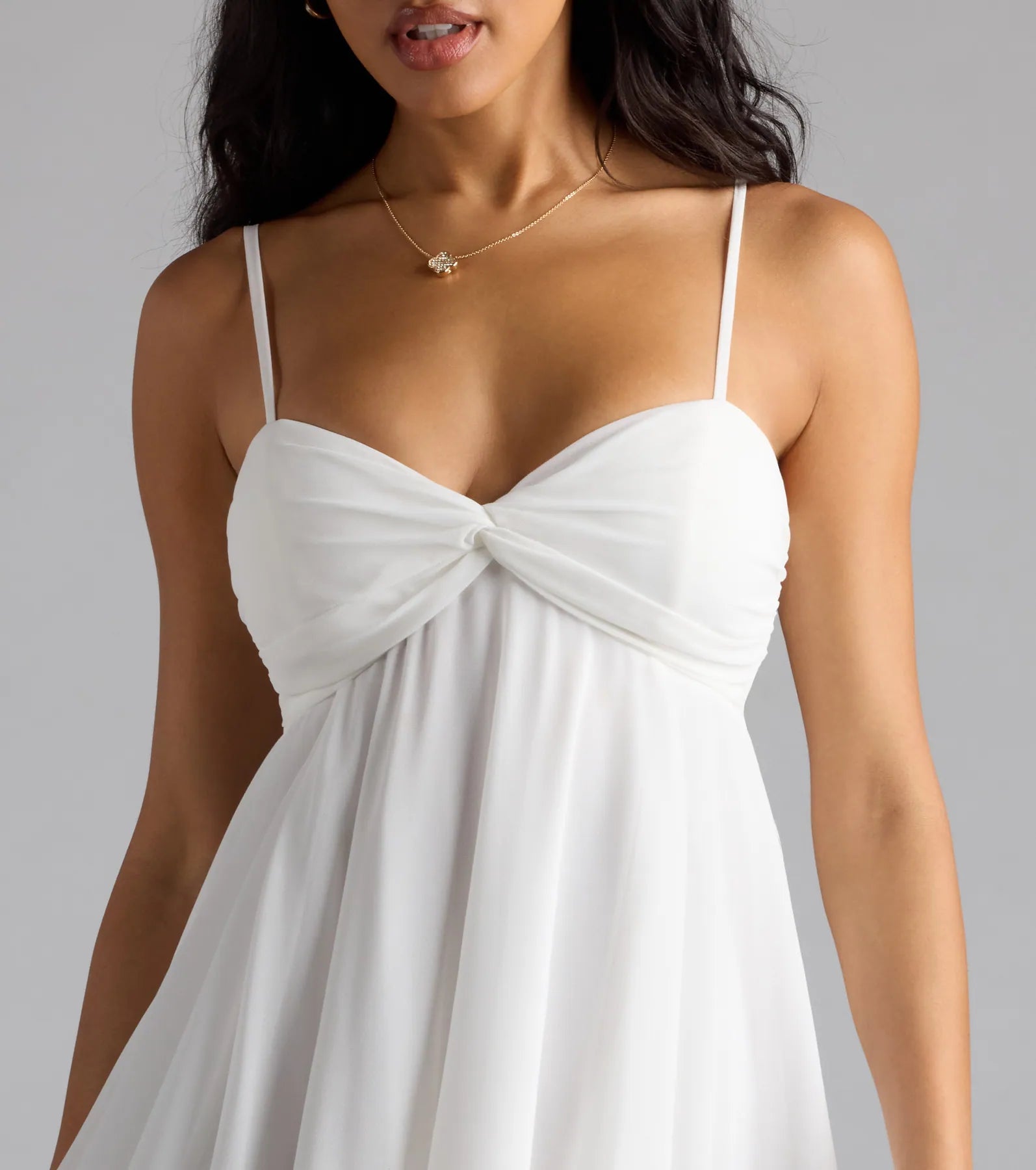 Perfectly Pretty Tie Back Chiffon Babydoll Dress - Image 8
