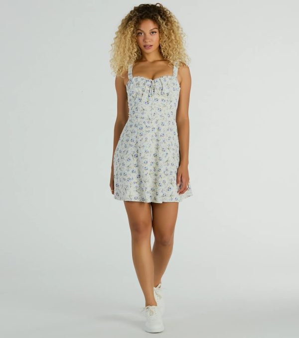 Love's In The Air Floral Chiffon A-Line Dress - Image 3