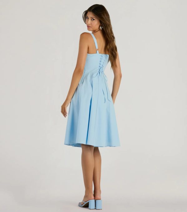 Picturesque Cutie Corset Lace-Up A-Line Midi Dress - Image 10