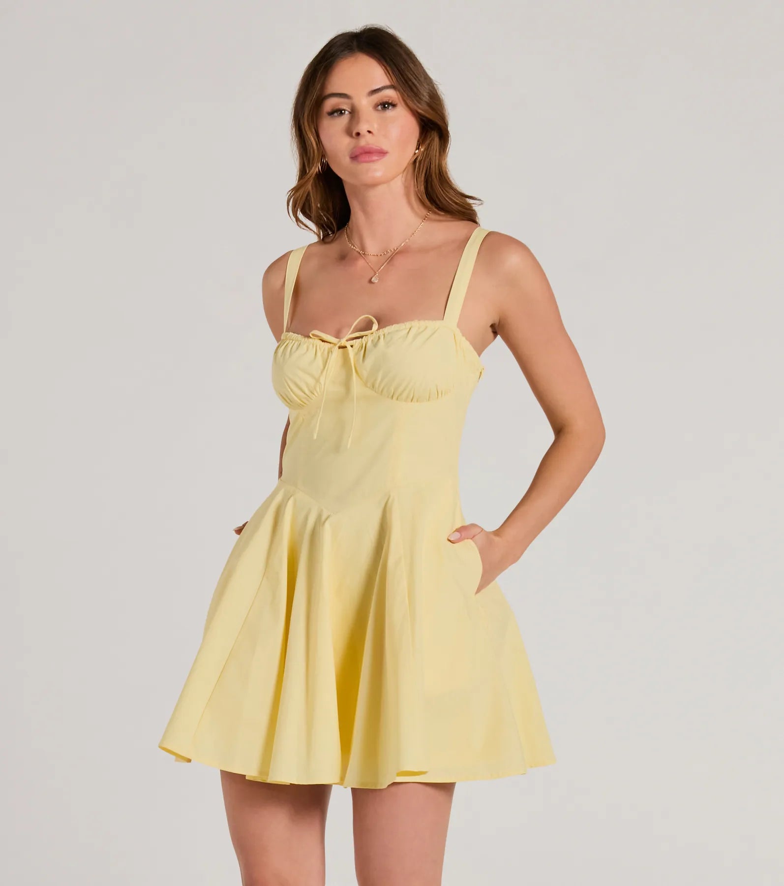 Ray Of Beauty Lace-Up Corset Skater Dress - Image 2