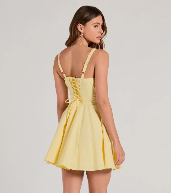 Ray Of Beauty Lace-Up Corset Skater Dress - Image 3