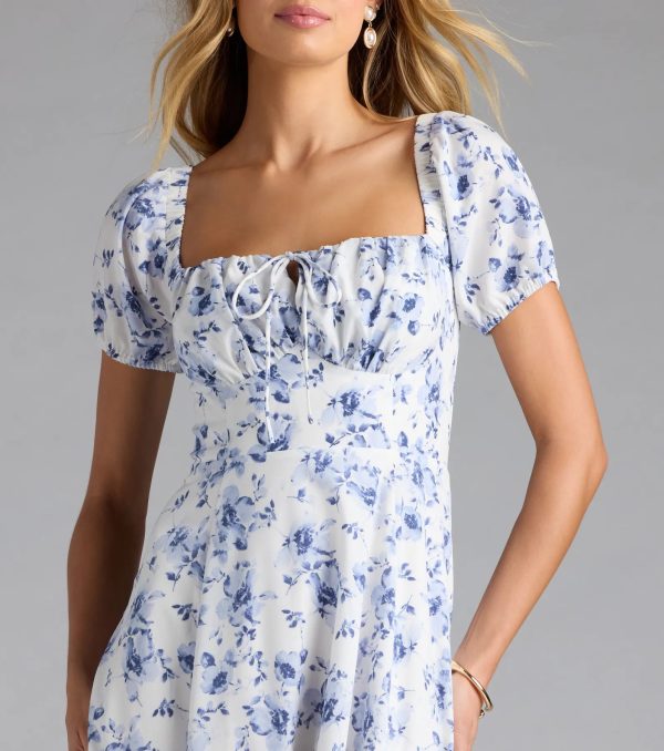 Charmingly Perfect Floral A-Line Midi Dress - Image 3