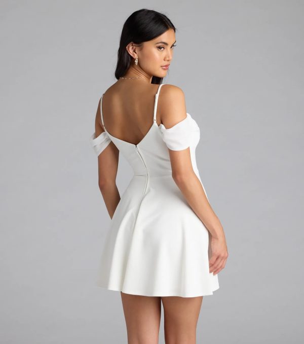 Sweet Touch Cold Shoulder Crepe Skater Dress - Image 2
