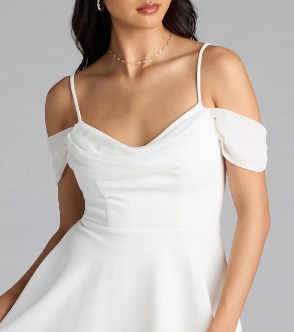 Sweet Touch Cold Shoulder Crepe Skater Dress - Image 4