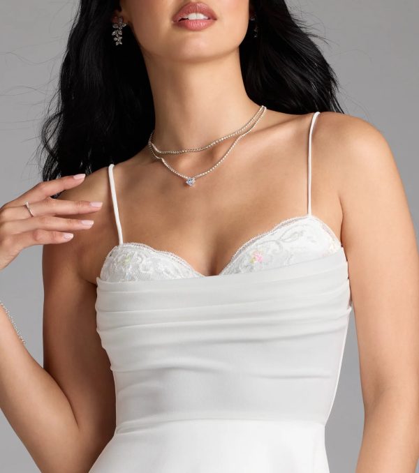 Sultry Glow Sequin Lace Trim Skater Dress - Image 4