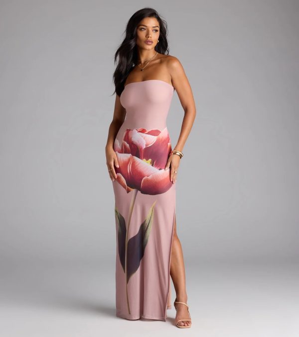 Statement Blooms Strapless Floral Maxi Dress - Image 2