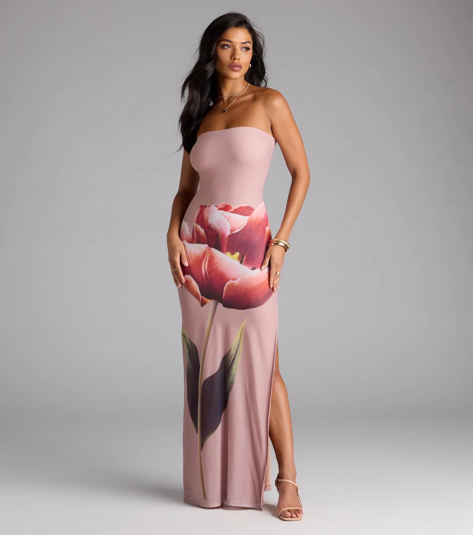 Statement Blooms Strapless Floral Maxi Dress - Image 2