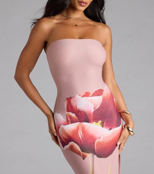 Statement Blooms Strapless Floral Maxi Dress - Image 4