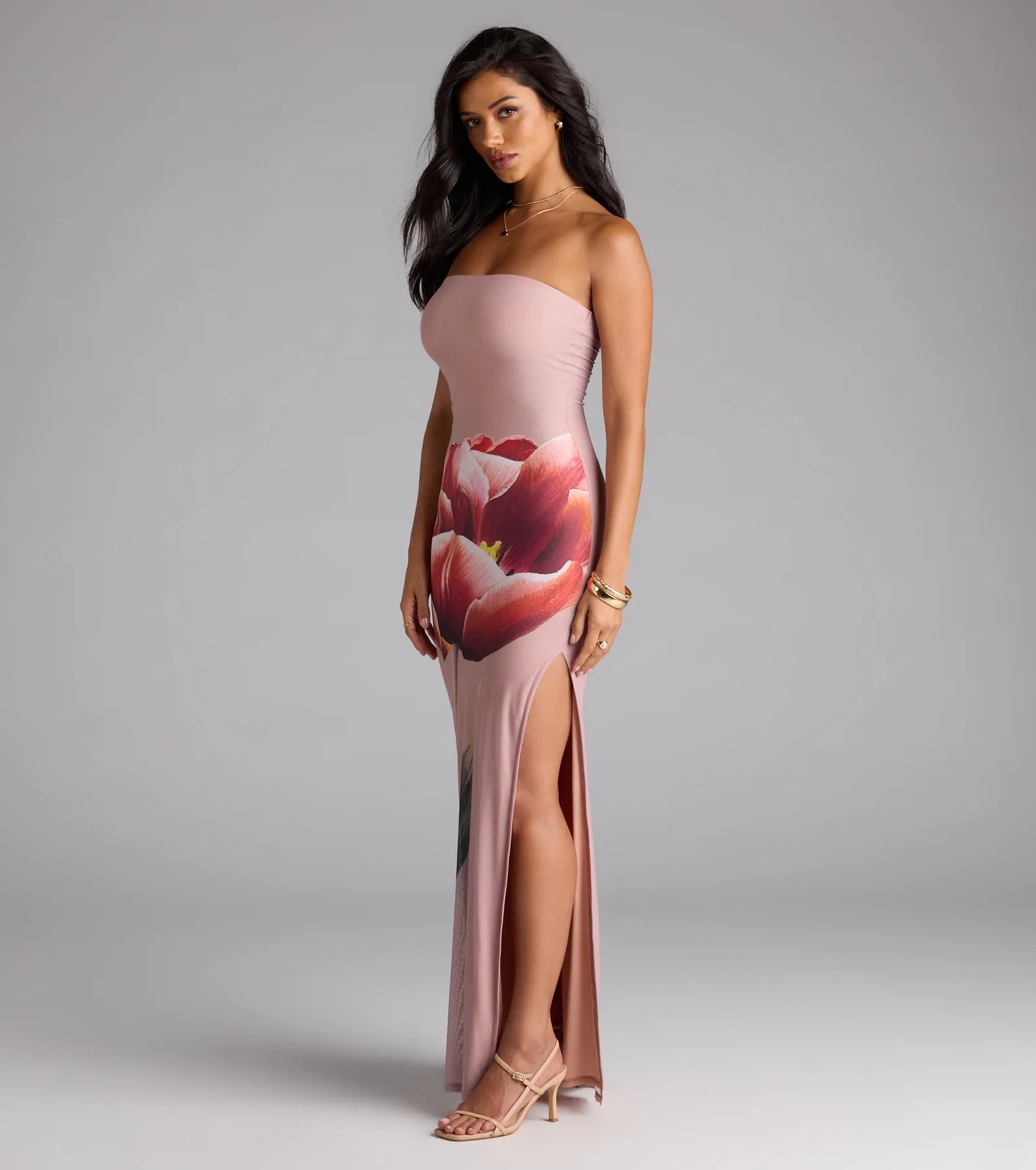 Statement Blooms Strapless Floral Maxi Dress - Image 5