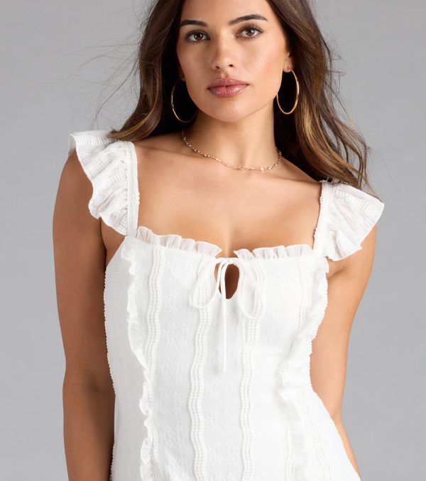 Flirty Girlie Lace-Up A-Line Mini Dress - Image 6