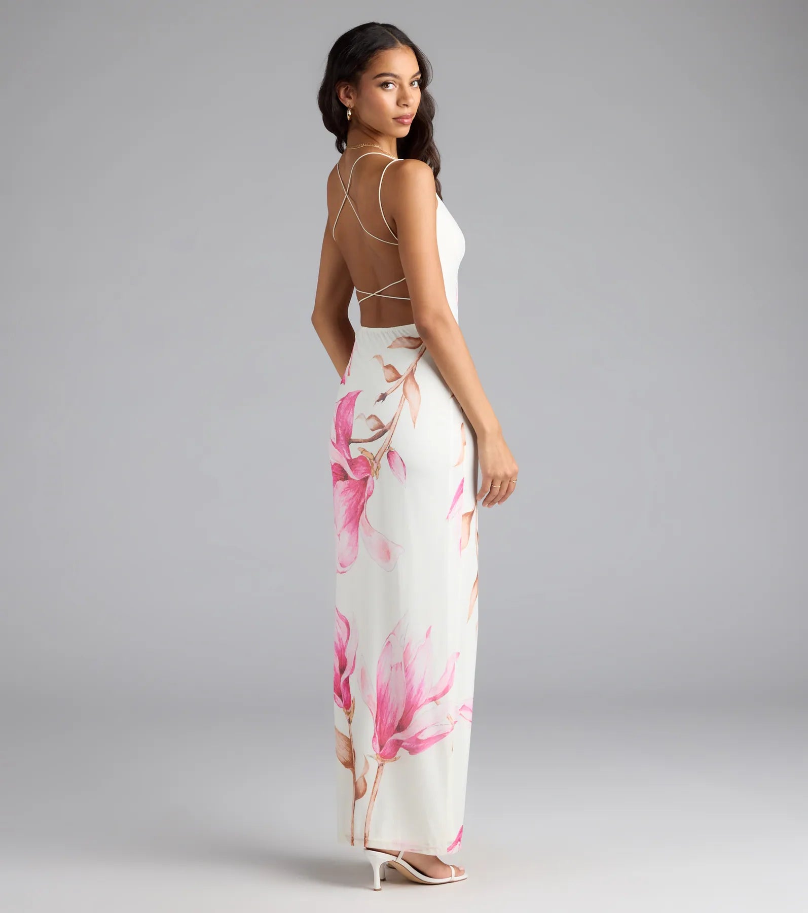 Lovely Look Floral Mesh Maxi Dress - Image 2