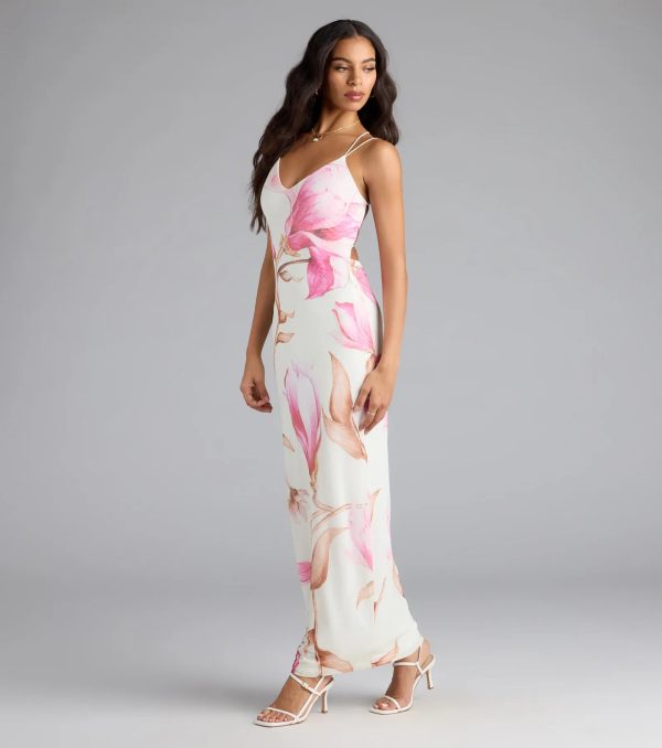 Lovely Look Floral Mesh Maxi Dress - Image 4