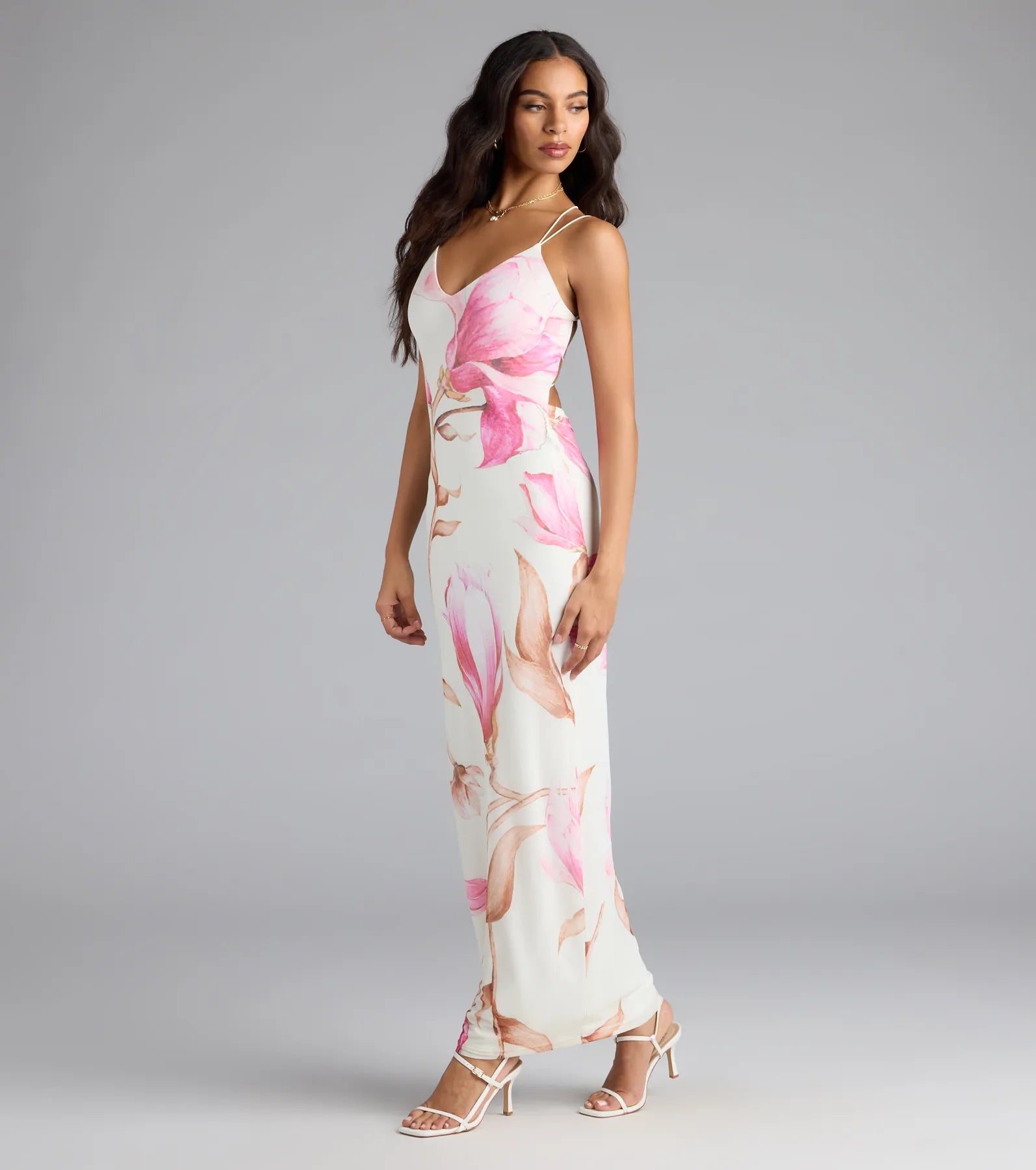 Lovely Look Floral Mesh Maxi Dress - Image 4