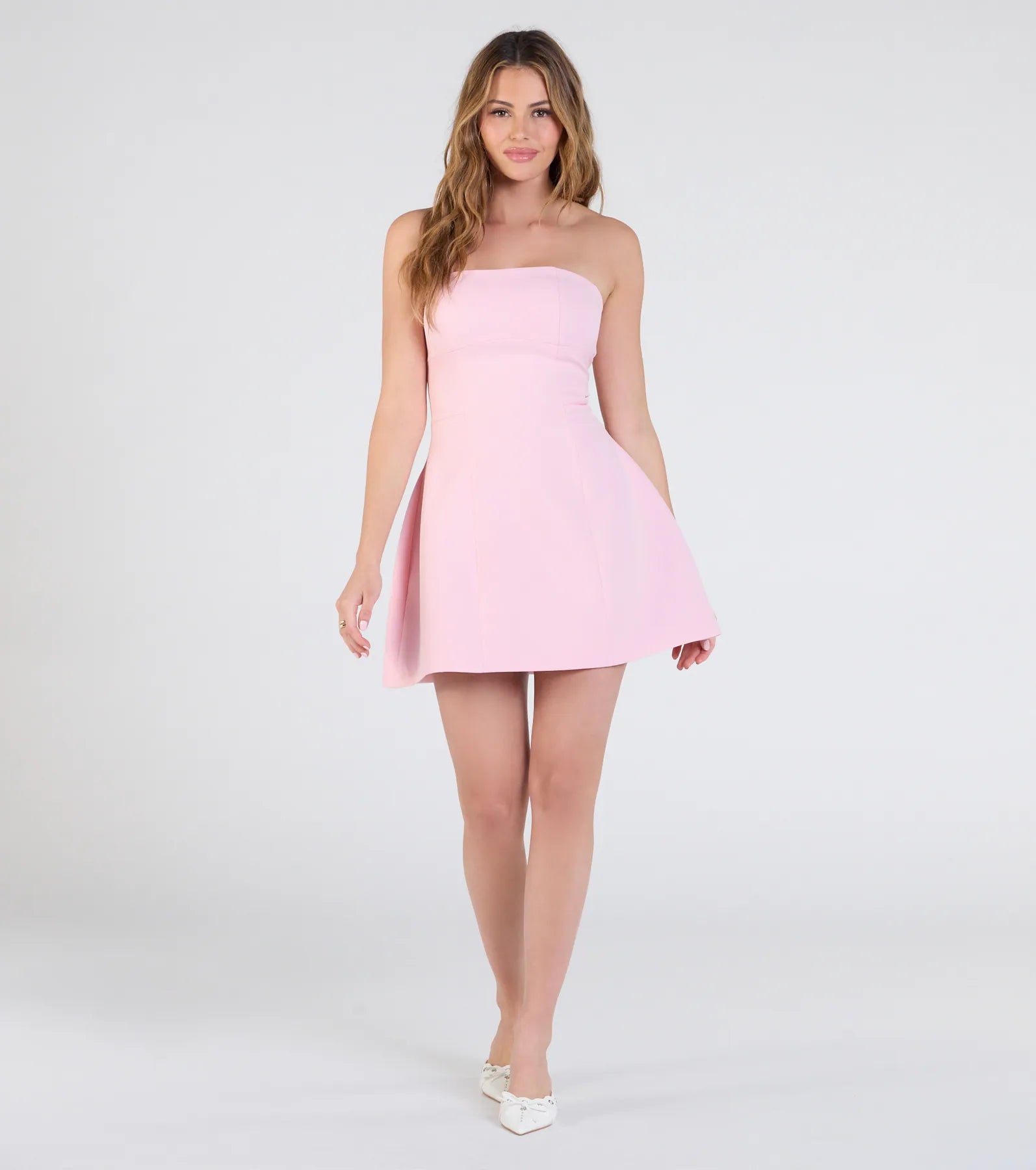 Cute Moment Strapless A-Line Crepe Mini Dress - Image 4