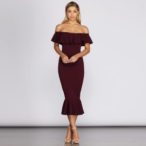 Ready And Ruffled Midi Dress