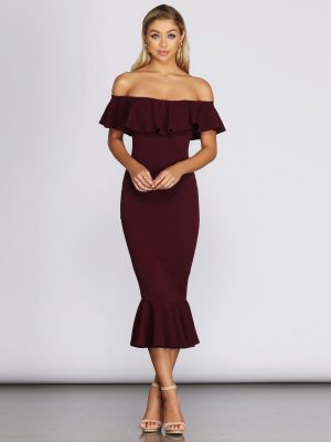 Ready And Ruffled Midi Dress