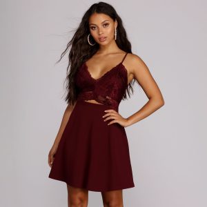 Lavish In Lace Skater Dress