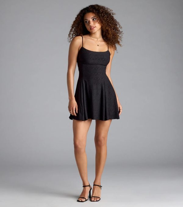 Out In The Town Lace-Up Skater Dress - Image 3