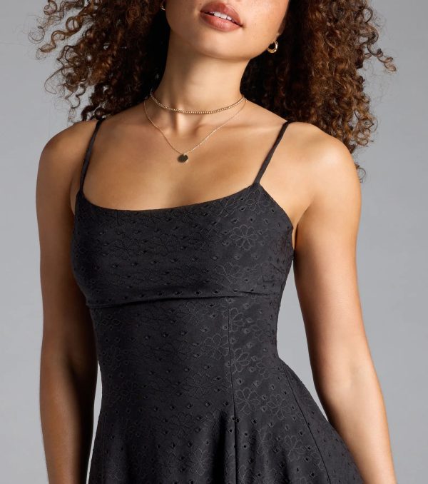 Out In The Town Lace-Up Skater Dress - Image 4
