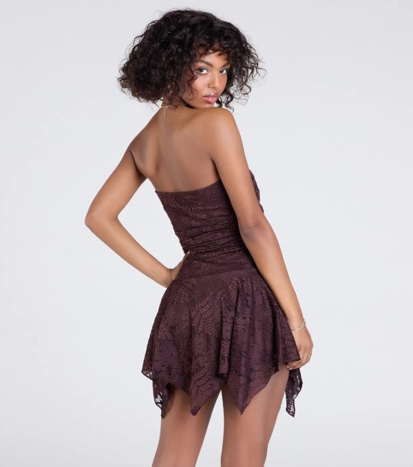 Going Out Strapless Lace Mini Dress - Image 6