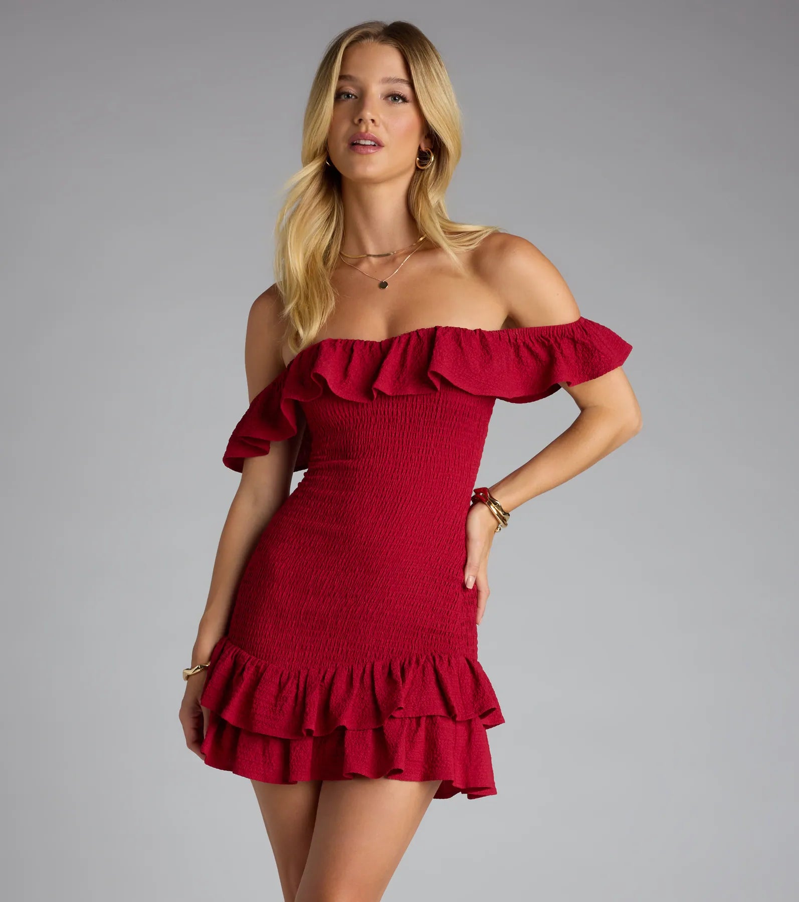 Definition Of Cute Off-The-Shoulder Mini Dress - Image 5