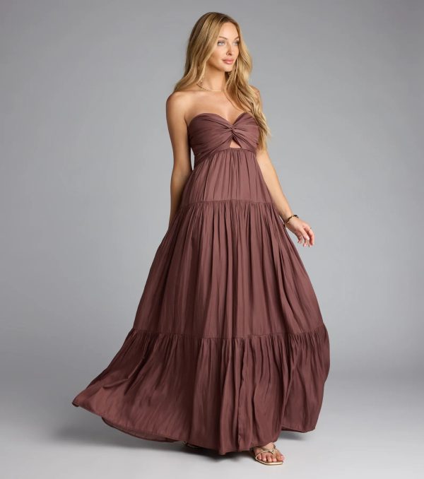 Twist Of Fate Strapless Ruffled Maxi Dress - Image 4