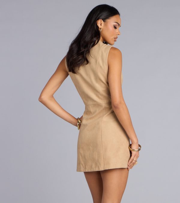 Street Chic Faux Suede Mini Dress - Image 2