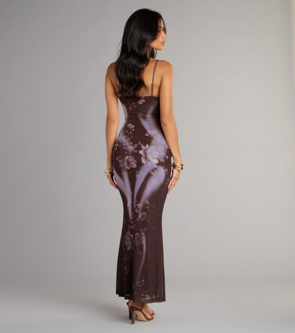 Moonlit Bloom Abstract Floral Maxi Dress - Image 2