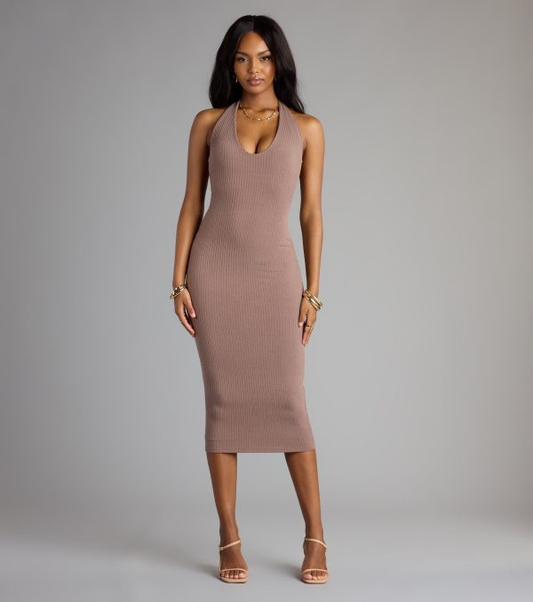 Chic Cutie Ribbed Knit Halter Midi Dress - Image 13