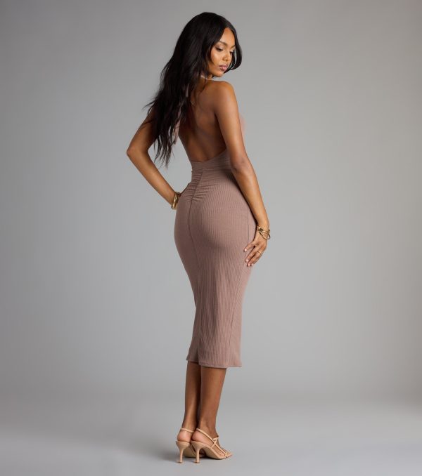 Chic Cutie Ribbed Knit Halter Midi Dress - Image 14