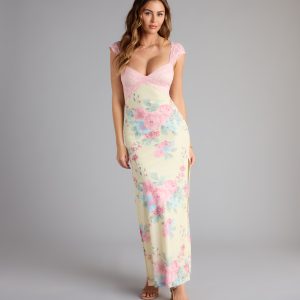 Garden Party Chic Lace Floral Maxi Dress