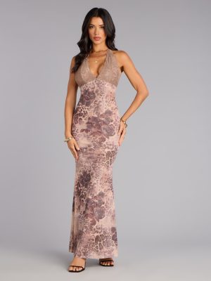 Floral Instinct Tie Back Maxi Dress