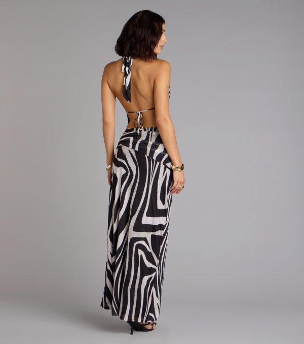 Untamed Nights Zebra Print Maxi Dress - Image 3