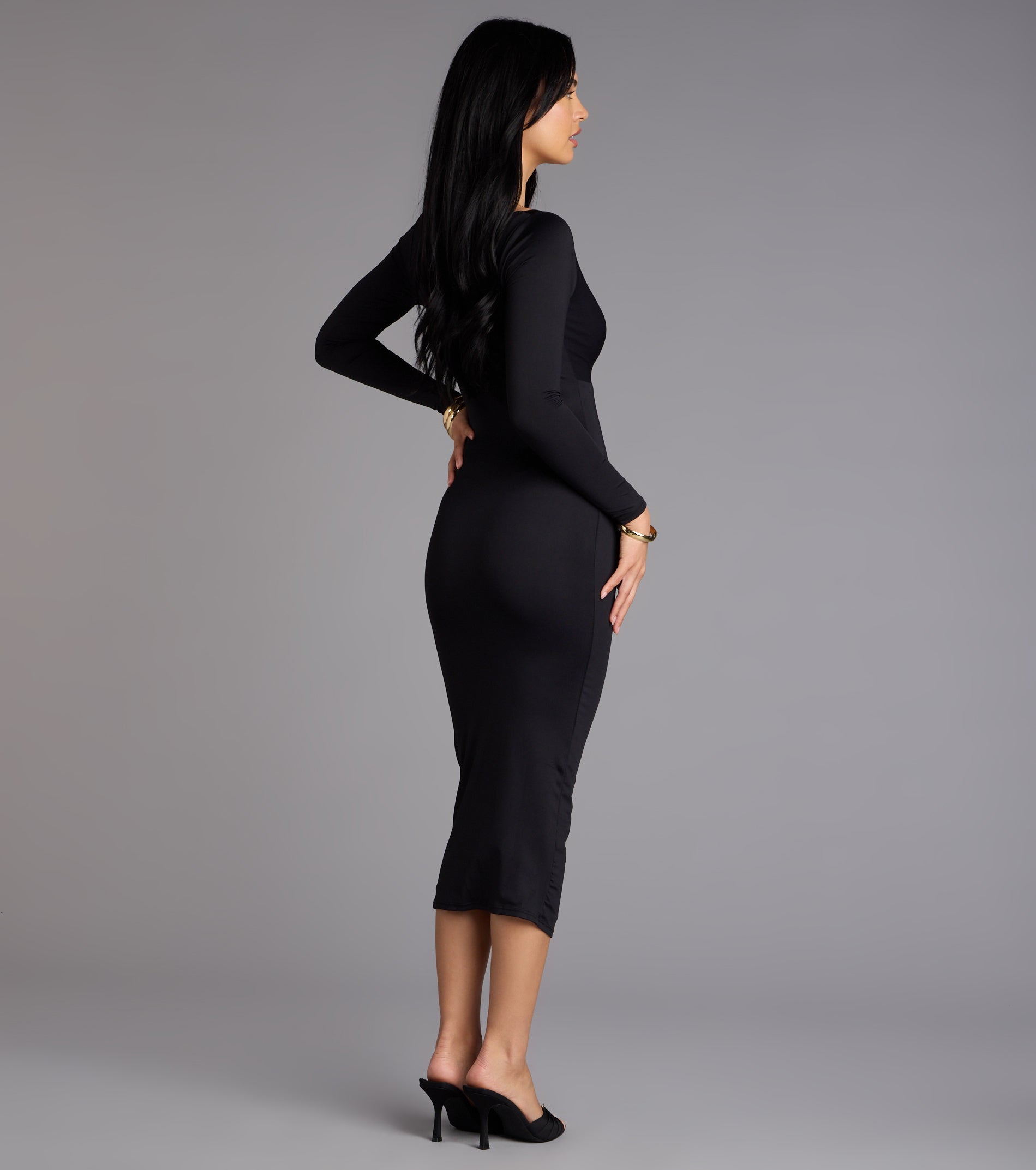 In the Moment Bodycon Midi Dress - Image 2