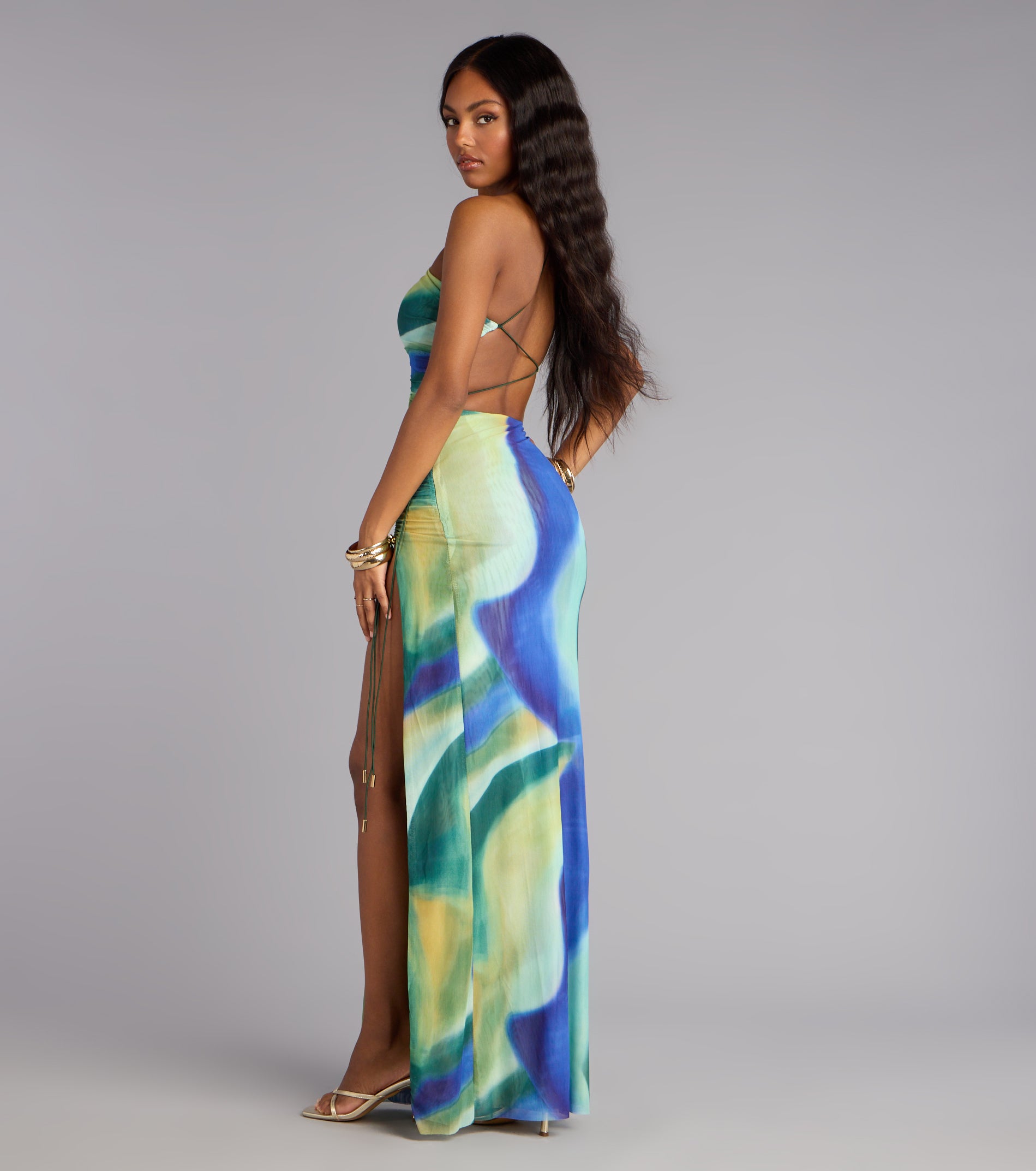 Heat Check Abstract Cutout Maxi Dress - Image 6