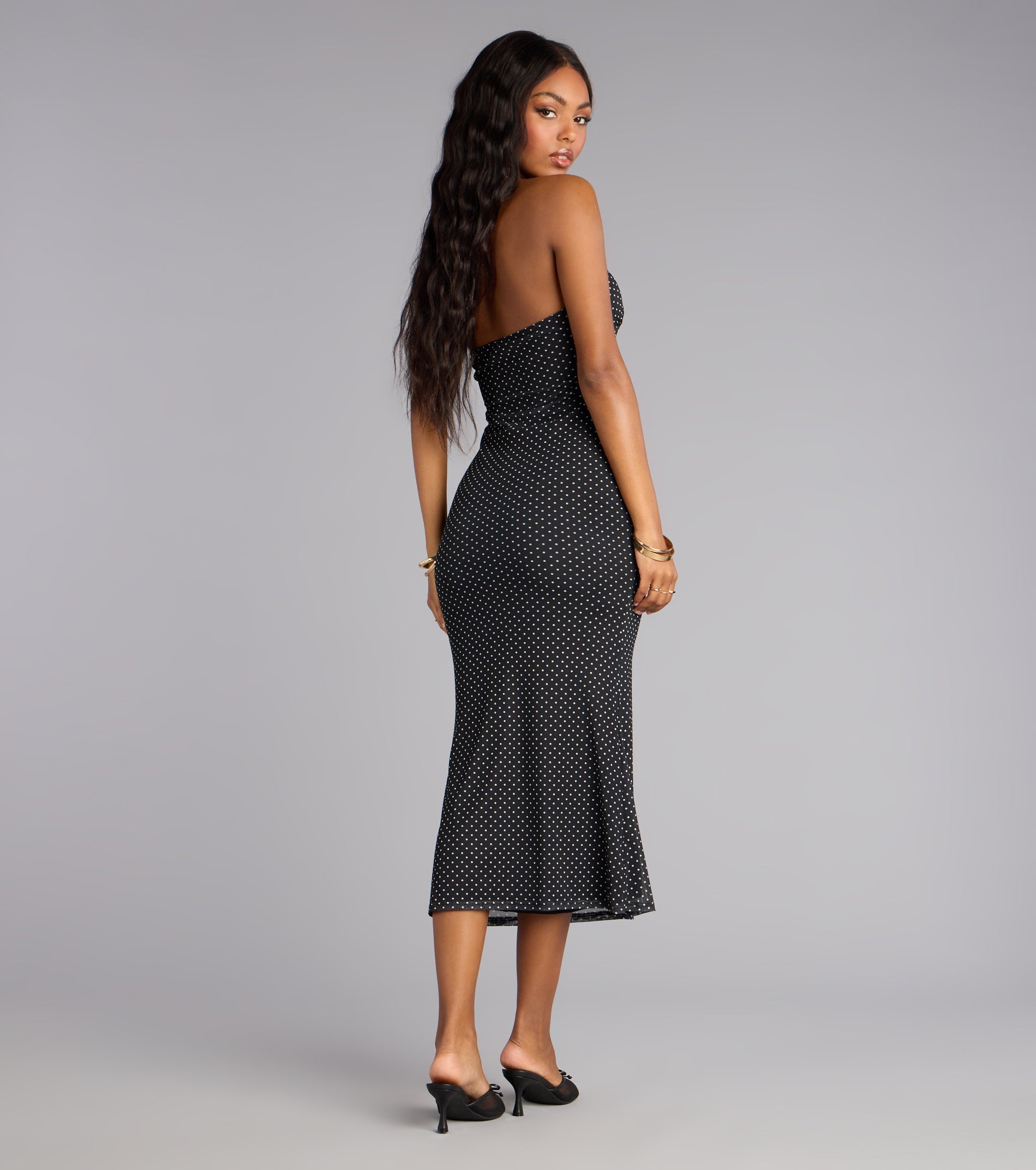 Retro Romance Halter Midi Dress - Image 2
