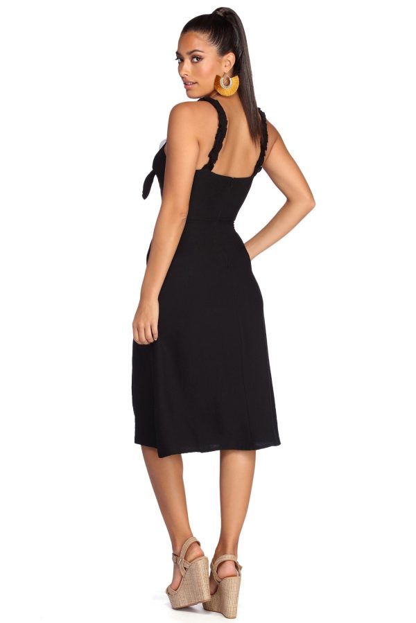 Button Up In Ruffles Midi Dress - Image 2