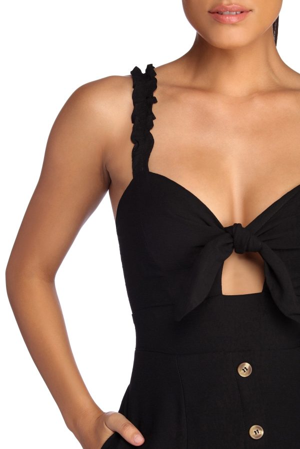 Button Up In Ruffles Midi Dress - Image 4