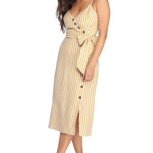Striped With Style Midi Dress