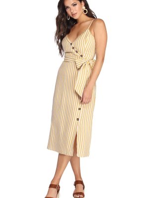 Striped With Style Midi Dress