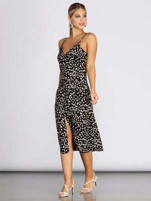 Spot On A-Line Midi Dress