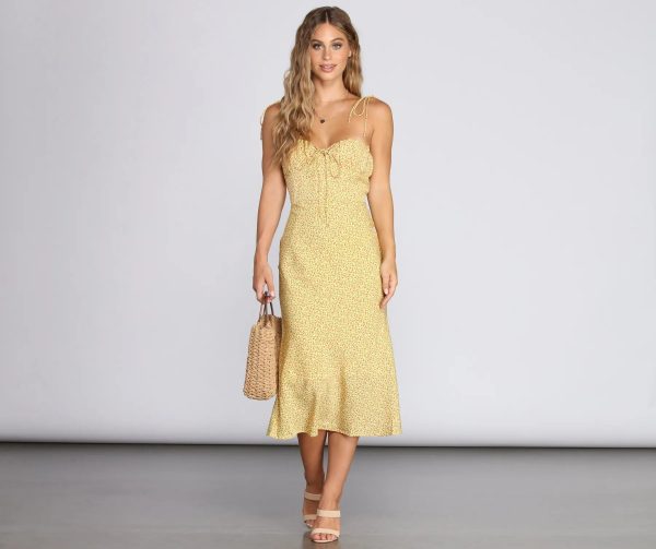 Live It Up In Linen Midi Dress - Image 2