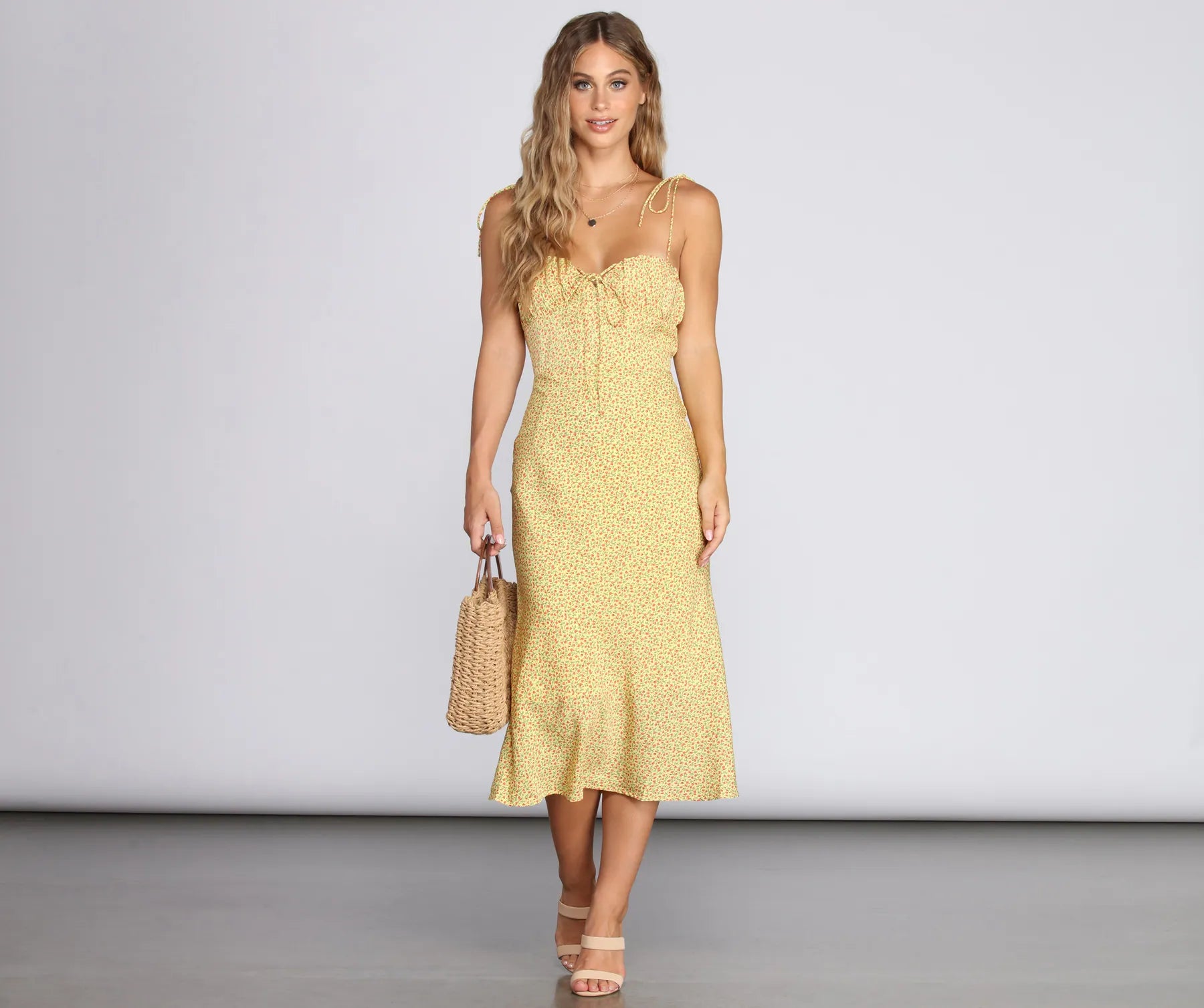 Live It Up In Linen Midi Dress - Image 2