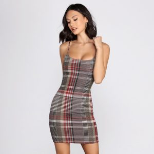 In Check Plaid Mini Dress