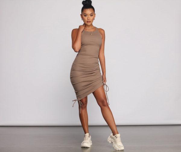 Effortless Everyday Ruched Knit Mini Dress - Image 12
