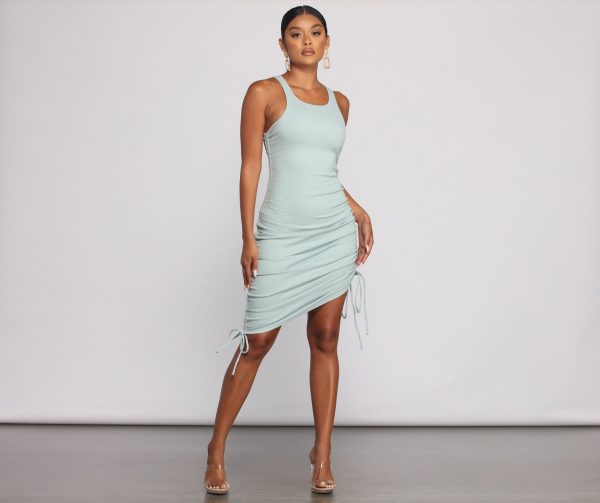 Effortless Everyday Ruched Knit Mini Dress - Image 7