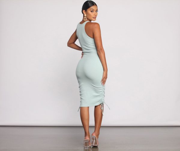 Effortless Everyday Ruched Knit Mini Dress - Image 9